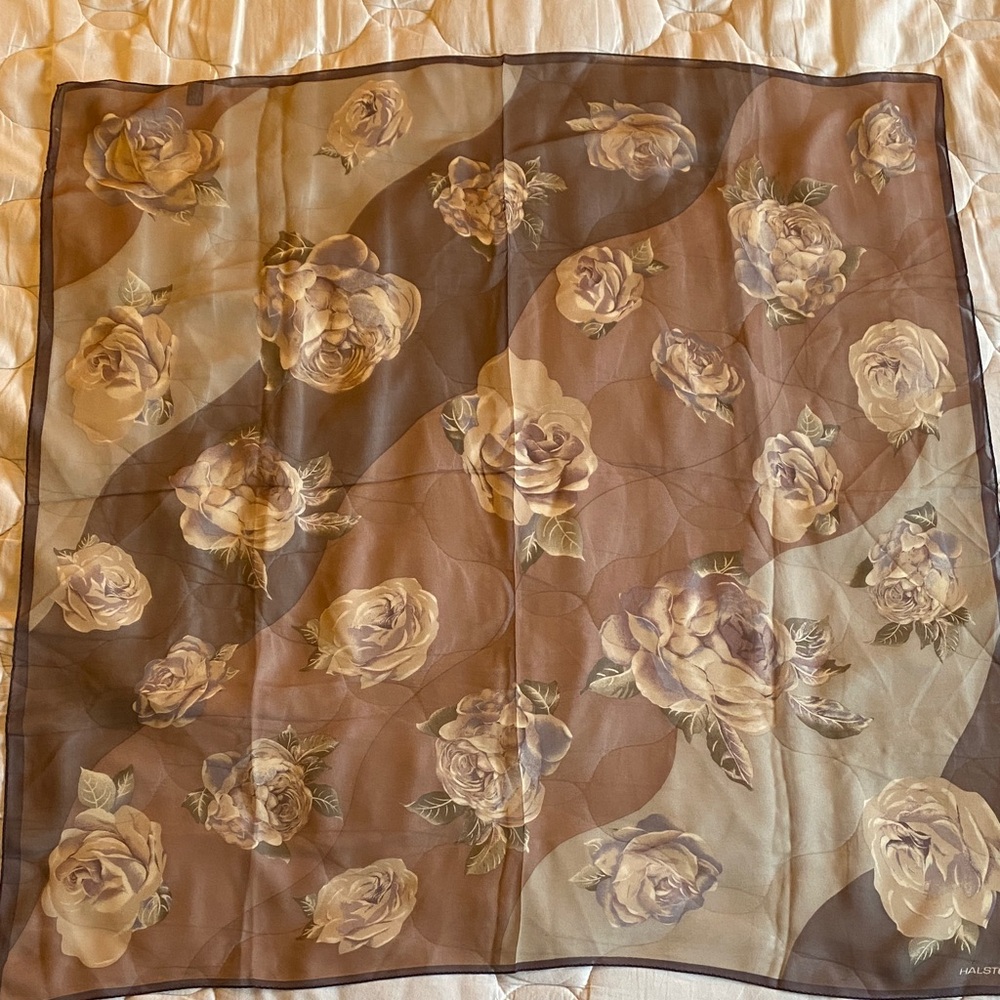 Halston Floral Patterned Scarf